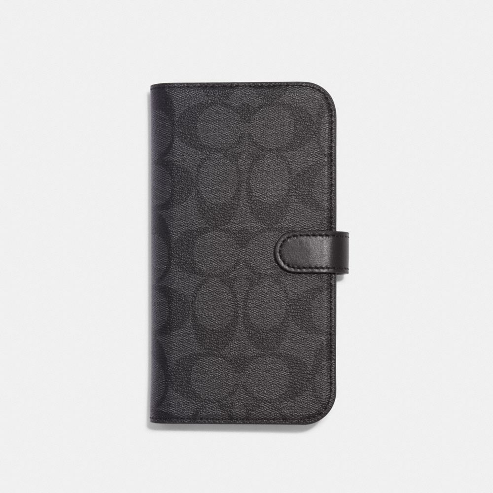 COACH CG514 Iphone 14 Pro Max Folio In Signature Canvas GRAPHITE