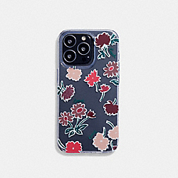 Iphone 14 Pro Case With Winter Blossom Print - CG522 - Clear/Pink