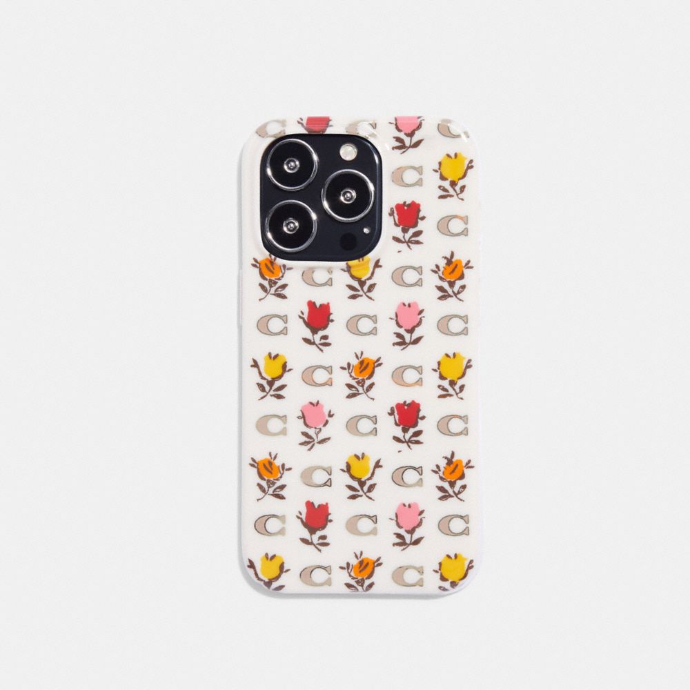 COACH CG523 Iphone 14 Pro Case With Badlands Floral Print CHALK/MULTI