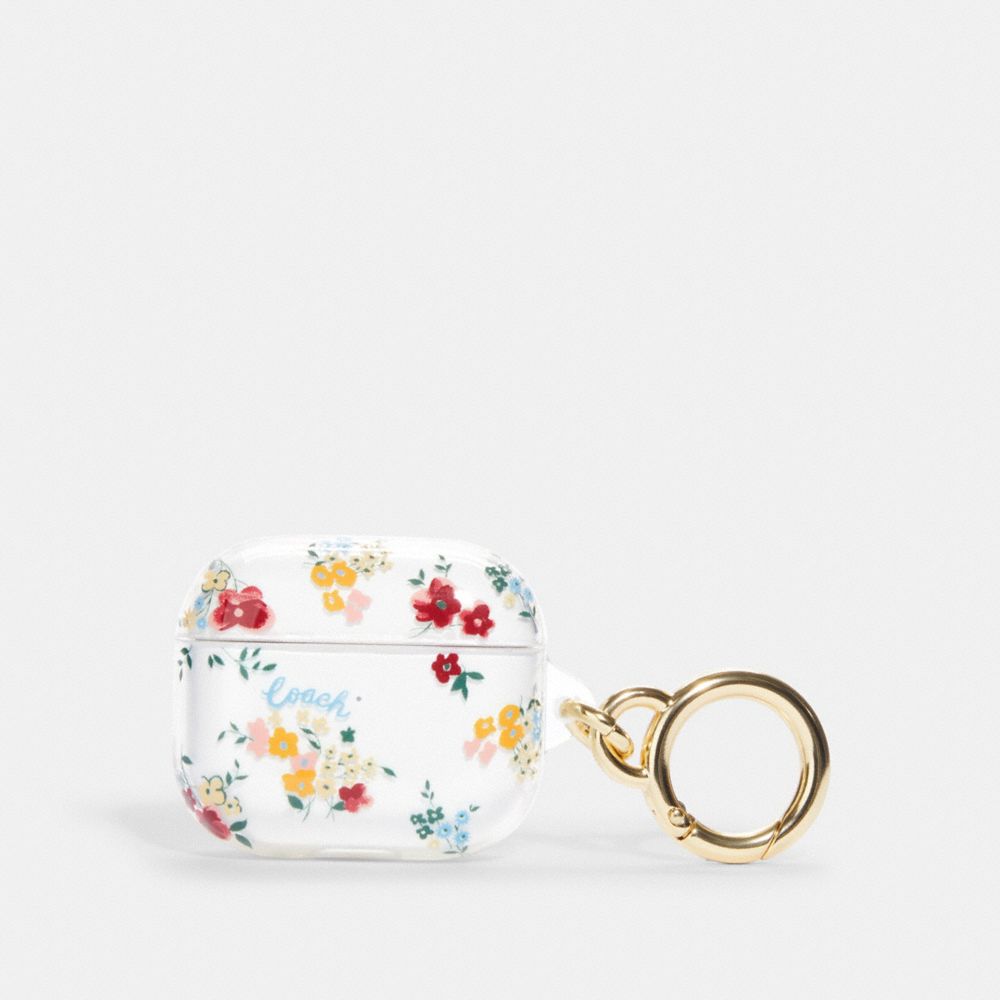 COACH CG571 Airpods 3 Rd Generation Case With Wildflower Floral Print Clear/Red