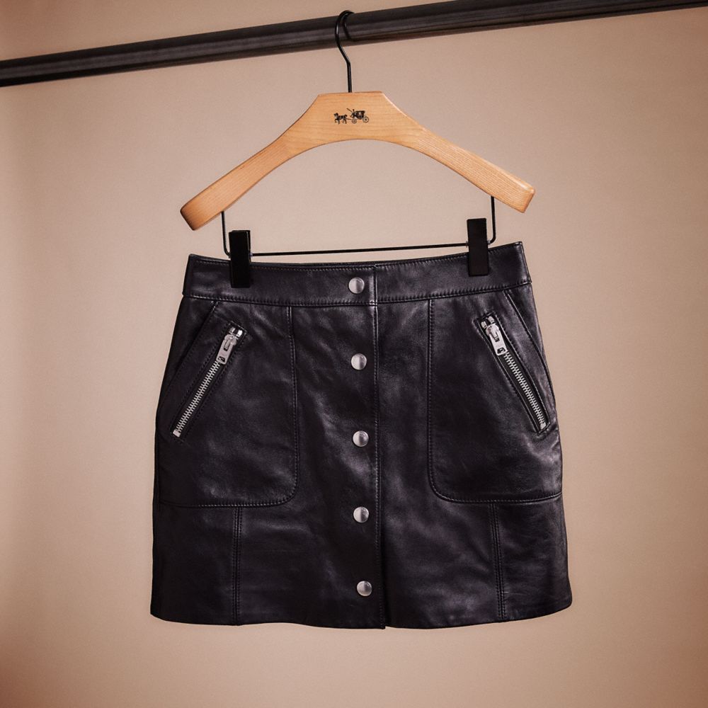 CG573 - Restored Leather Mini Skirt Black