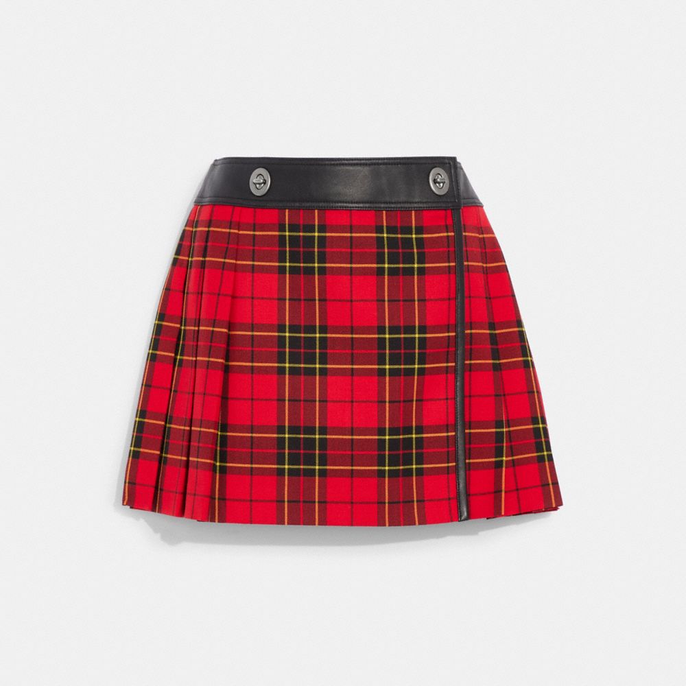 COACH CG590 Kilt Skirt Red Multi