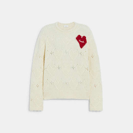 CG616 - Heart Crewneck Sweater Ivory