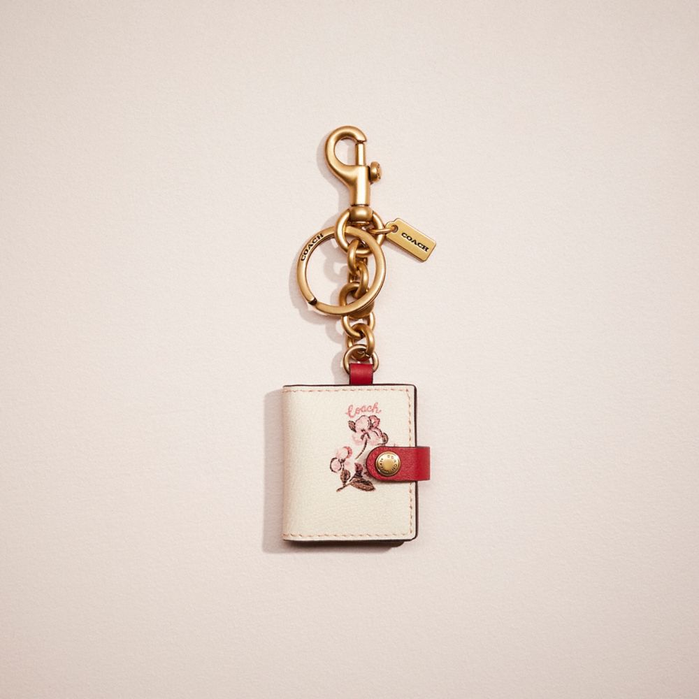 COACH CG620 Remade Picture Frame Bag Charm Red Multi