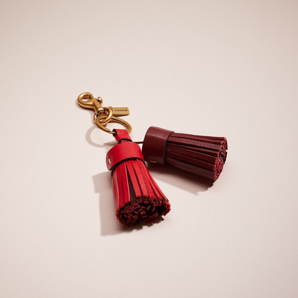 CG622 - Remade Colorblock Tassel Bag Charm Red