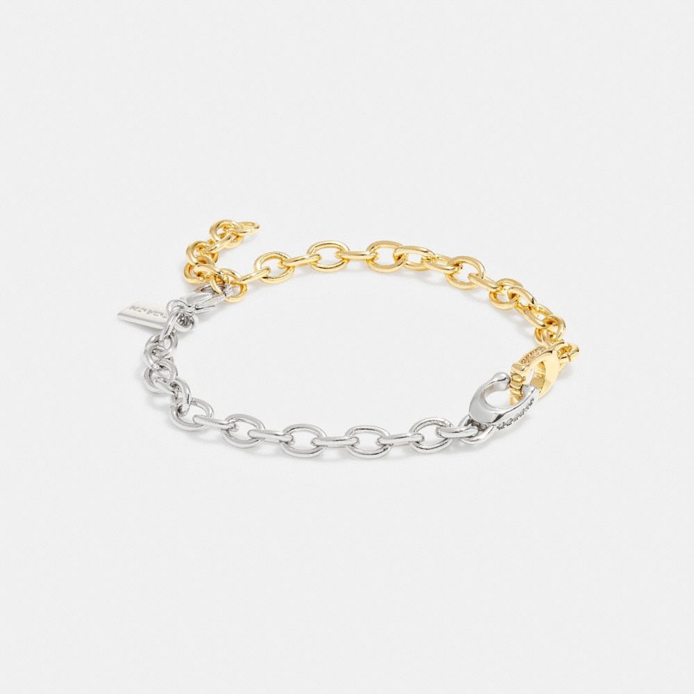 CG660 - Interlocking Signature Chain Bracelet Silver/Gold