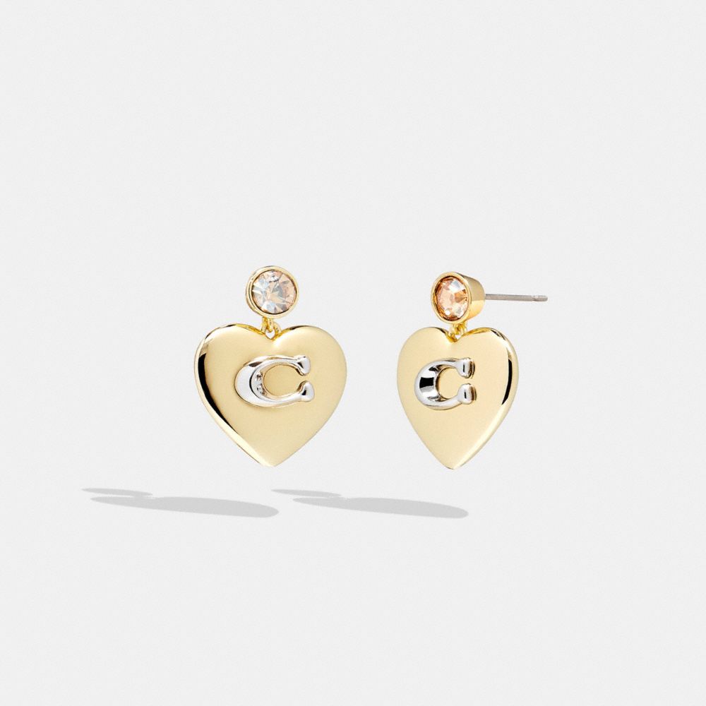 CG683 - Signature Heart Drop Earrings Silver