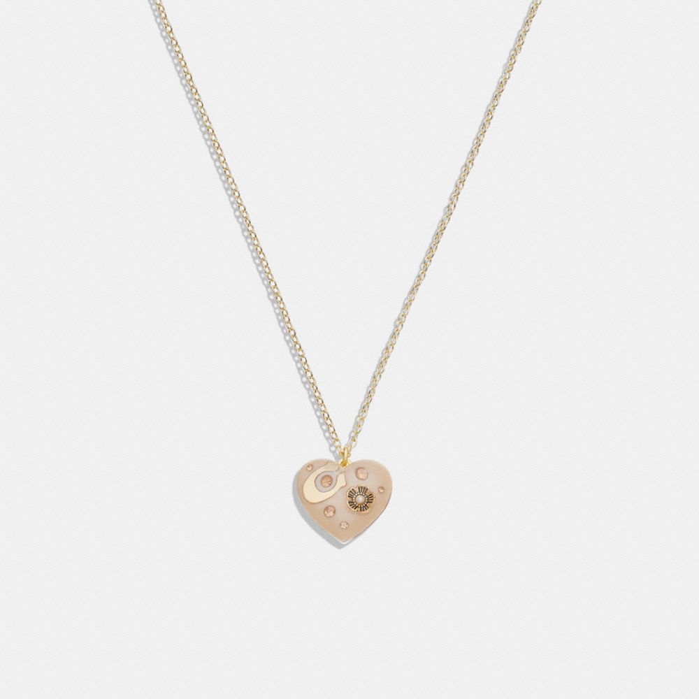 CG754 - Signature Heart Pendant Necklace Gold/Blush