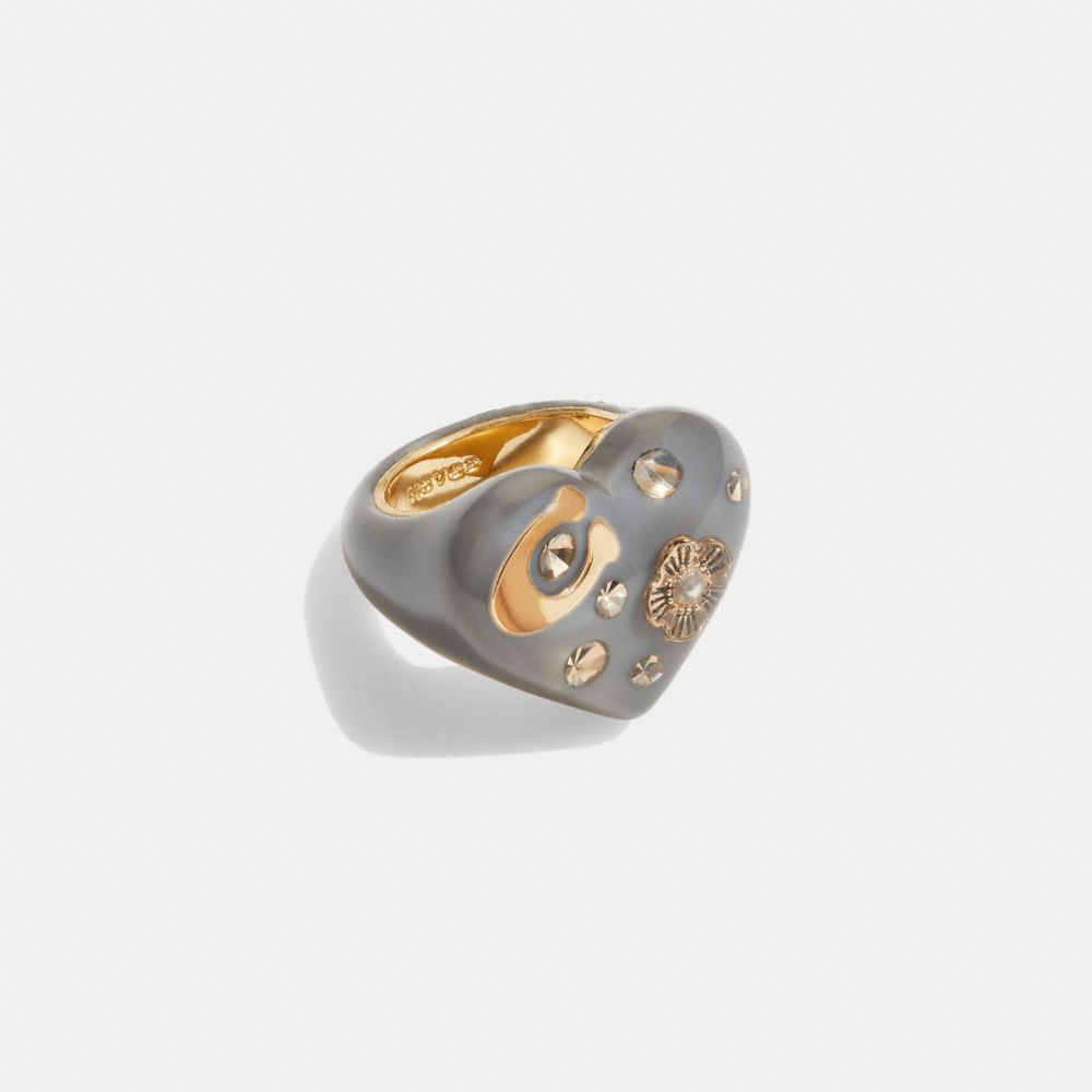 CG755 - Signature Heart Ring Gold/Grey