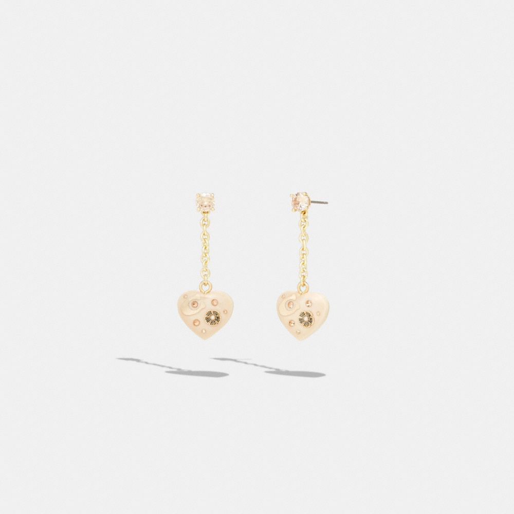 CG757 - Signature Heart Drop Earrings Gold/Blush