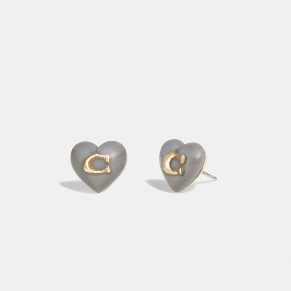 CG759 - Signature Heart Stud Earrings Gray