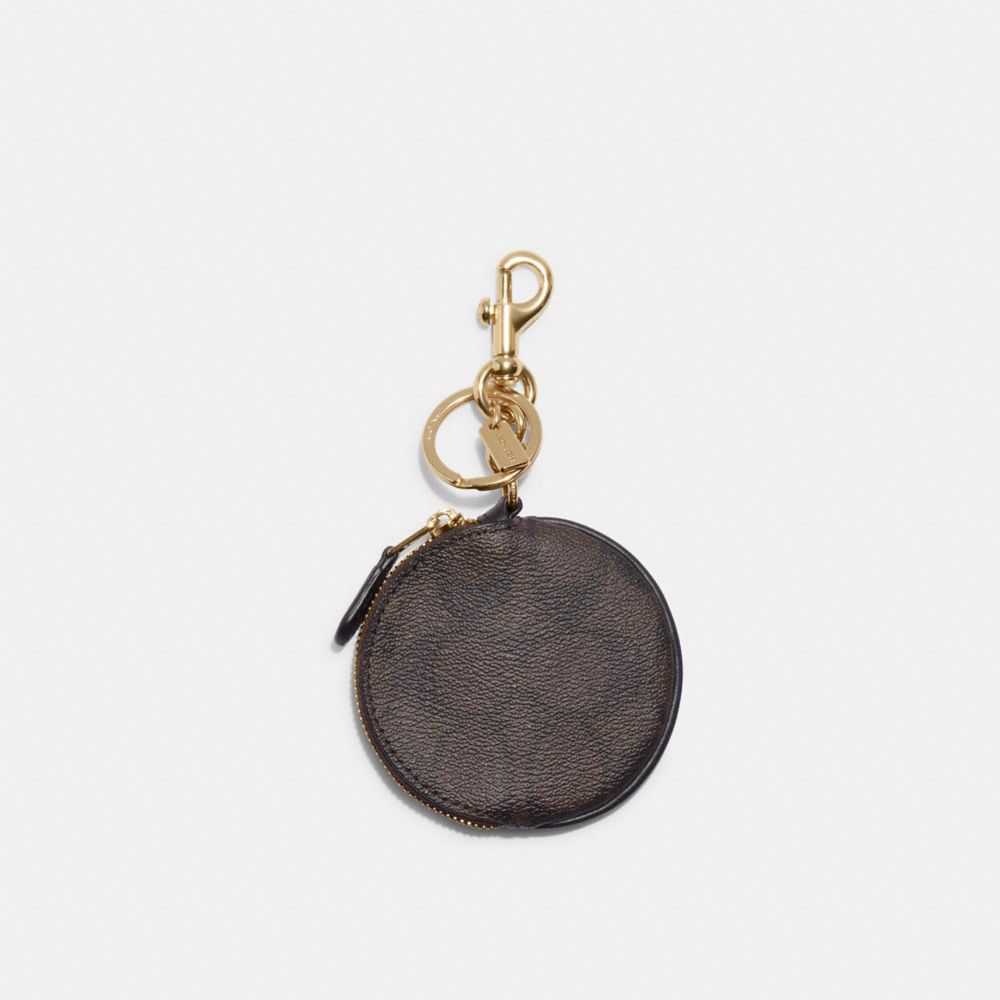 Circular Coin Pouch Bag Charm In Signature Canvas