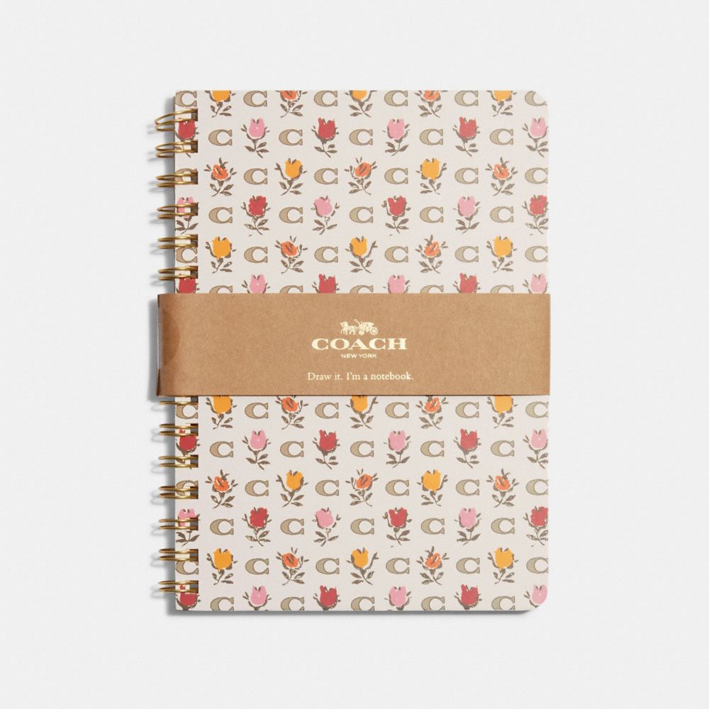COACH CG764 Notebook With Badlands Floral Print CHALK MULTI