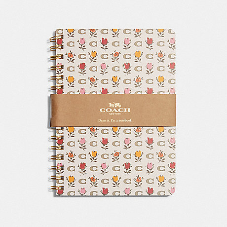 COACH CG764 Notebook With Badlands Floral Print Chalk-Multi