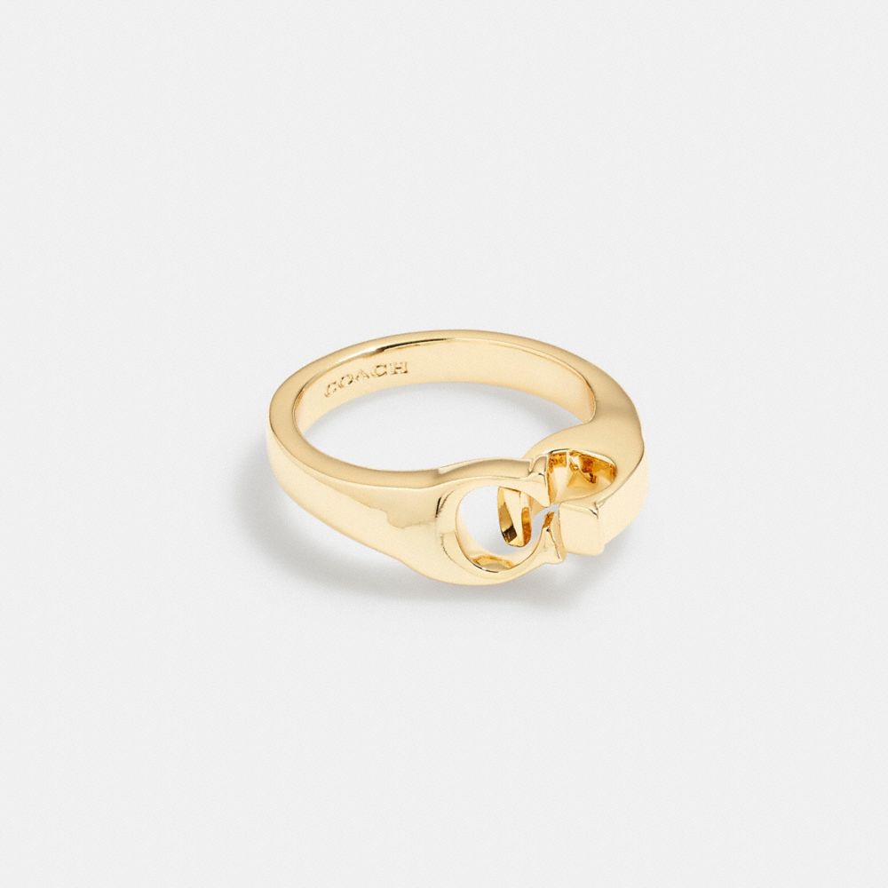 CG813 - Interlocking Signature Small Ring Gold