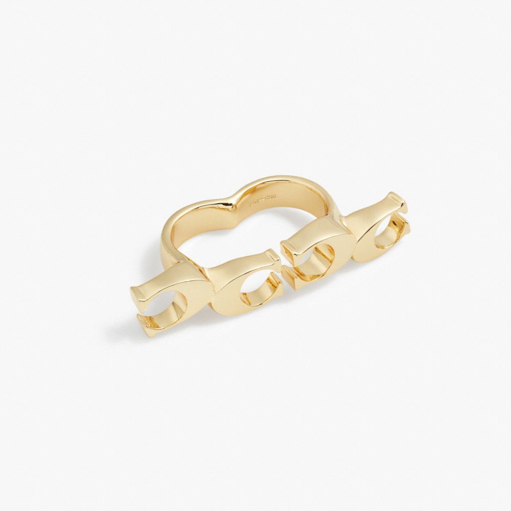 CG814 - Double Signature Ring Gold