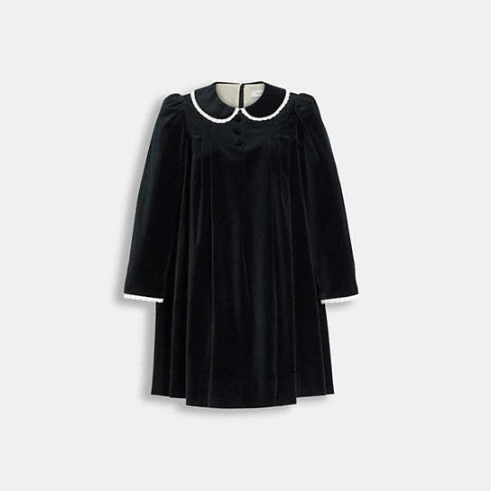 CG987 - Velvet Pleated Dress Black