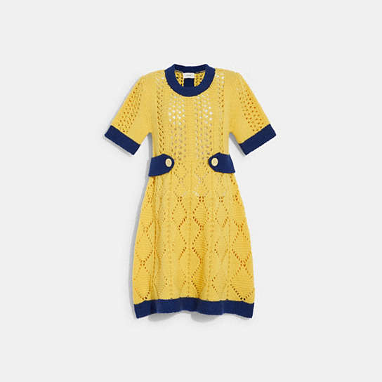 CG990 - Colorblock Knit Dress Yellow Multi