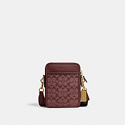 COACH CG996 Sullivan Crossbody In Signature Chambray BRASS/WINE