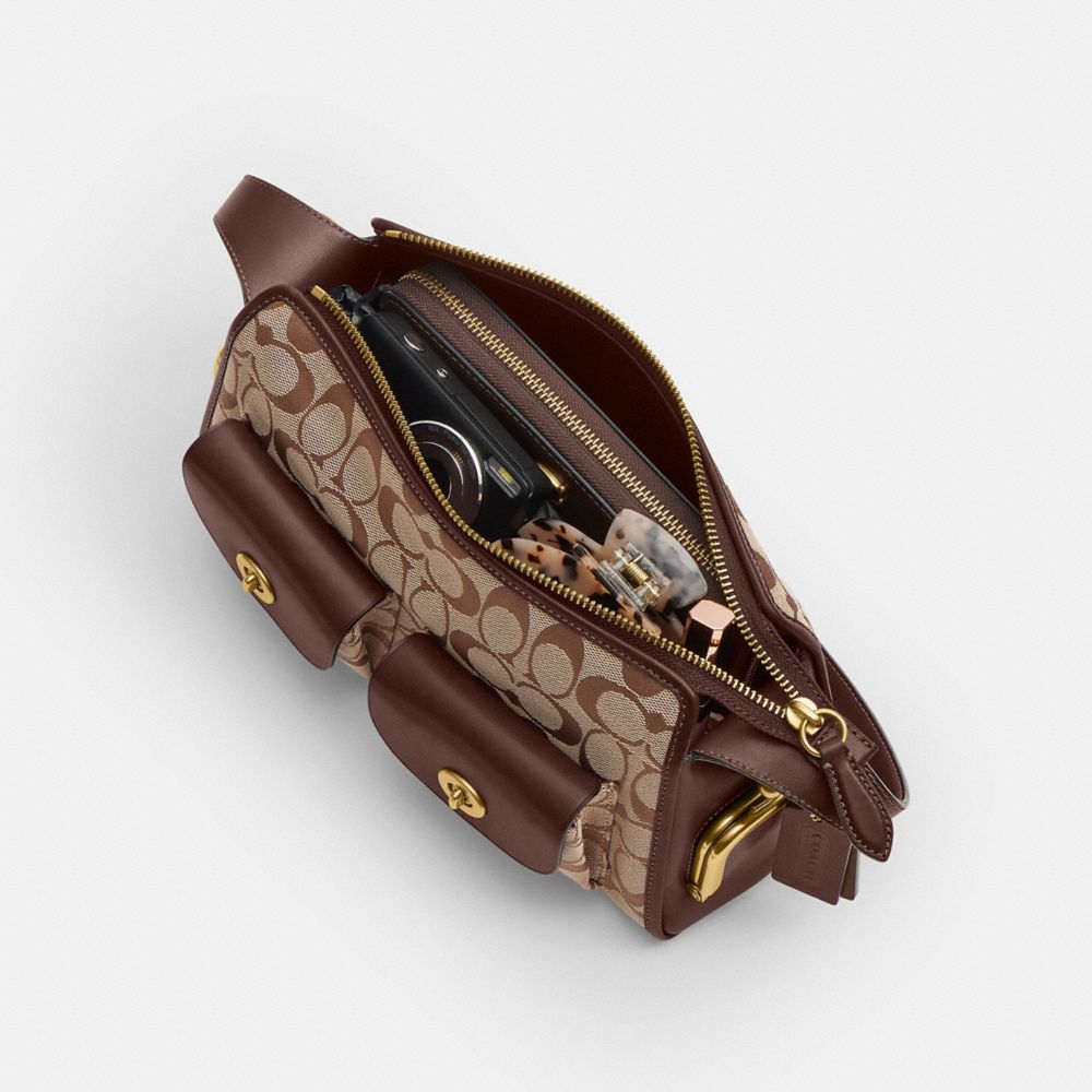 TURNLOCK HAVERSACK 經典 SIGNATURE 提花織布 27 單肩手袋