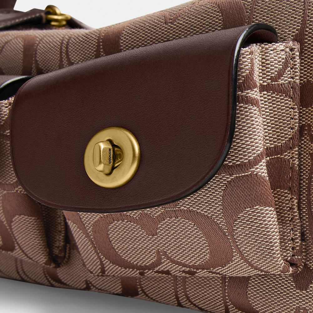 TURNLOCK HAVERSACK 經典 SIGNATURE 提花織布 27 單肩手袋