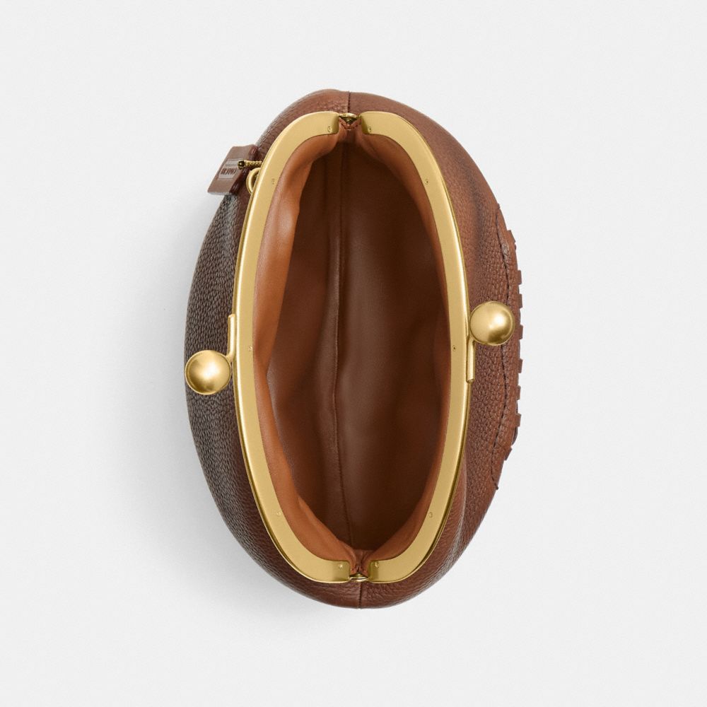 FOOTBALL KISSLOCK FRAME 再生皮革手袋