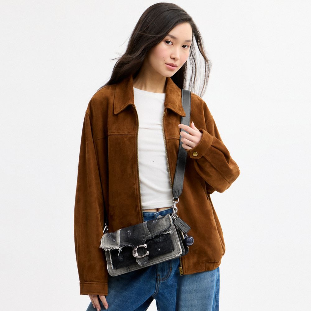 TABBY SHOULDER BAG 26 WITH PATCHWORK AND CHERRY CHARM