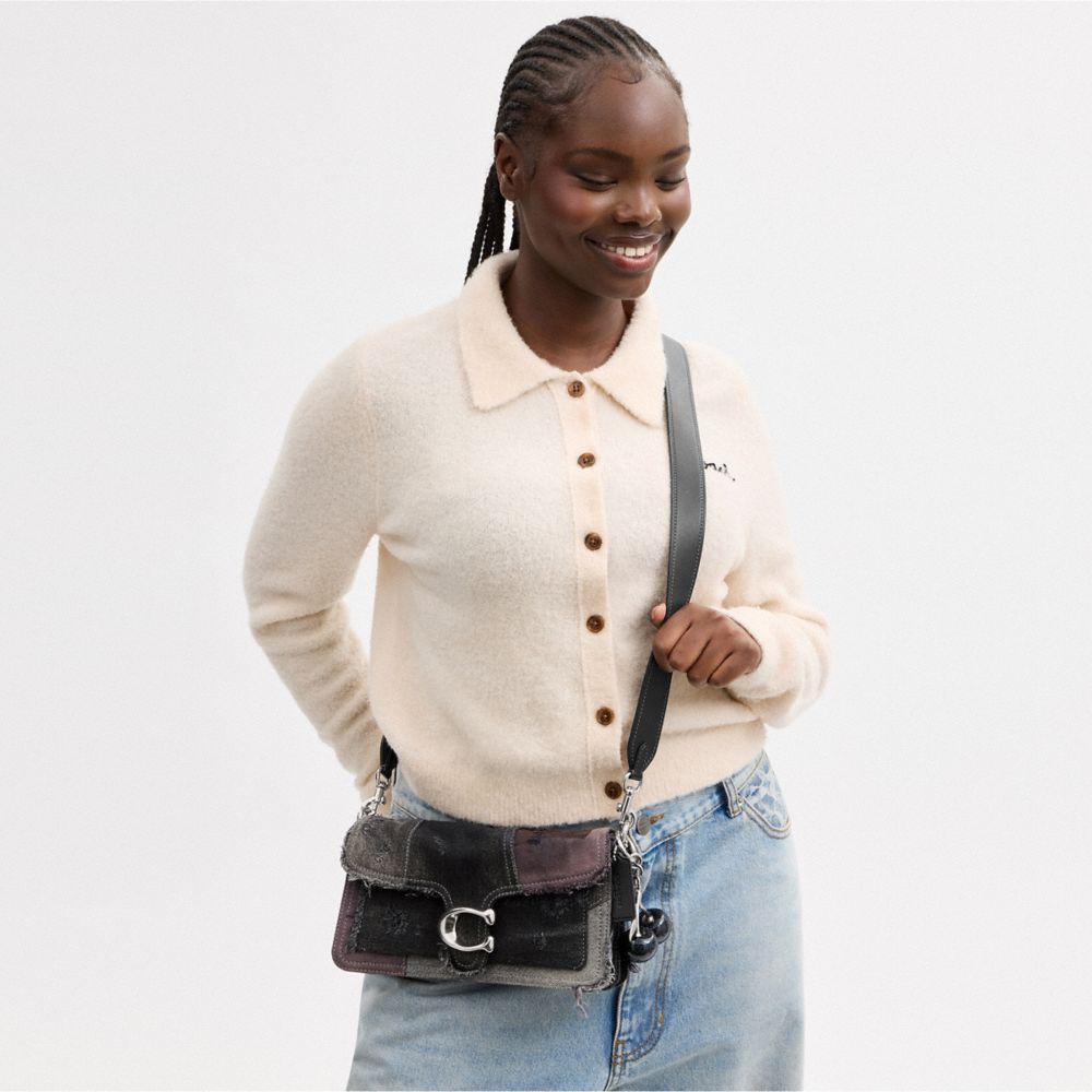 TABBY SHOULDER BAG 26 WITH PATCHWORK AND CHERRY CHARM
