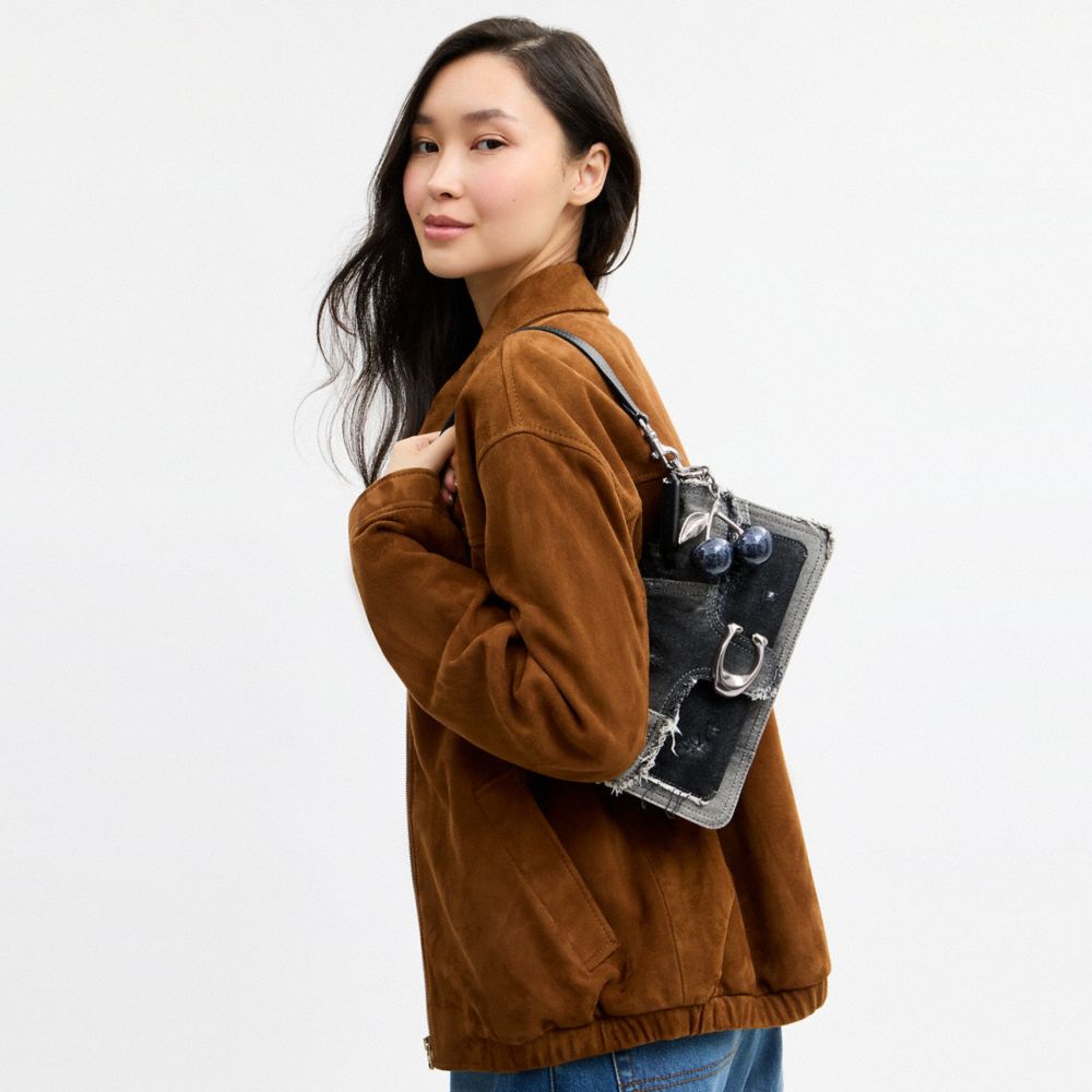 TABBY SHOULDER BAG 26 WITH PATCHWORK AND CHERRY CHARM