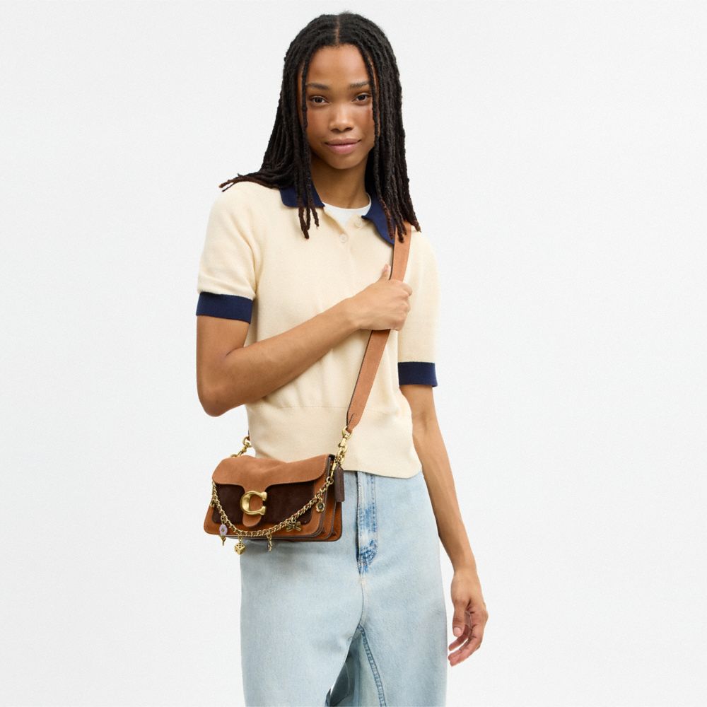 TABBY SHOULDER BAG 26 IN COLORBLOCK WITH MOTIF CHAIN