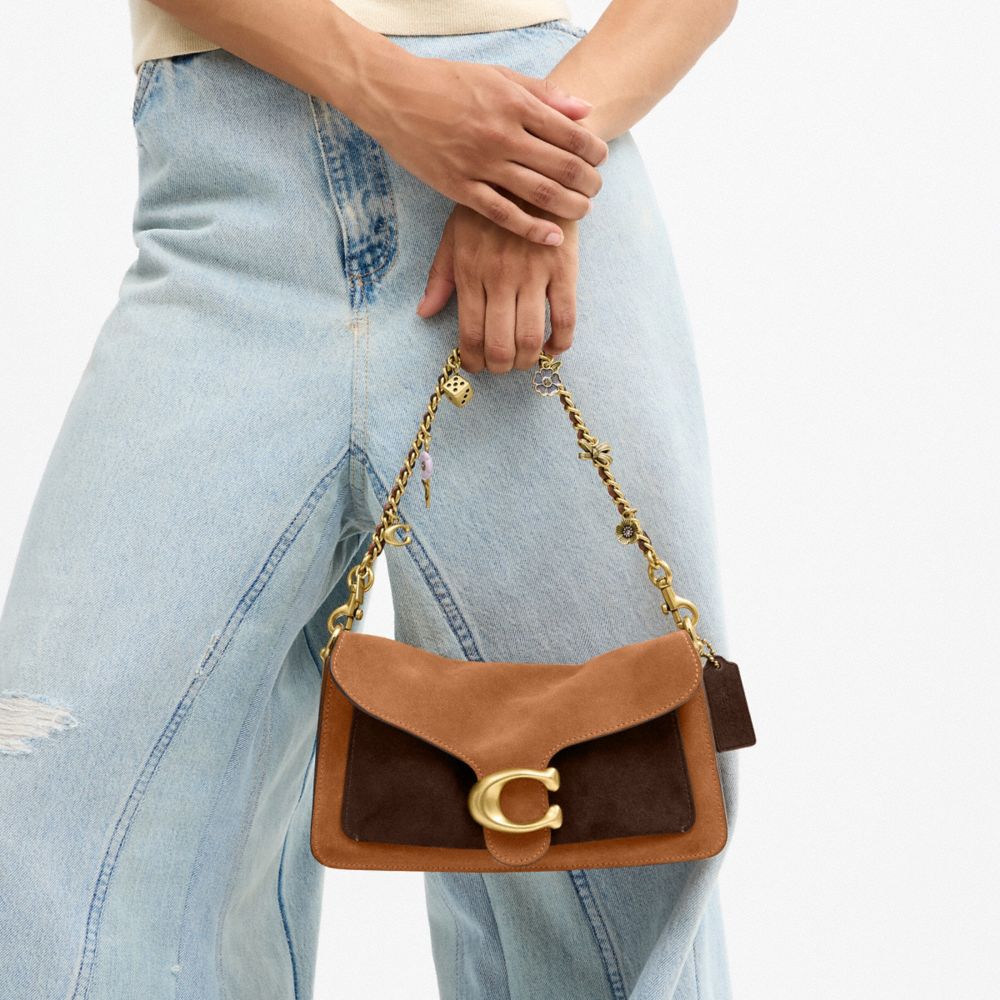 TABBY SHOULDER BAG 26 IN COLORBLOCK WITH MOTIF CHAIN