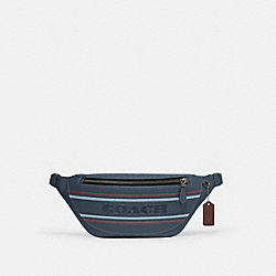 Warren Belt Bag With Coach Stripe - CH000 - Gunmetal/Denim Multi