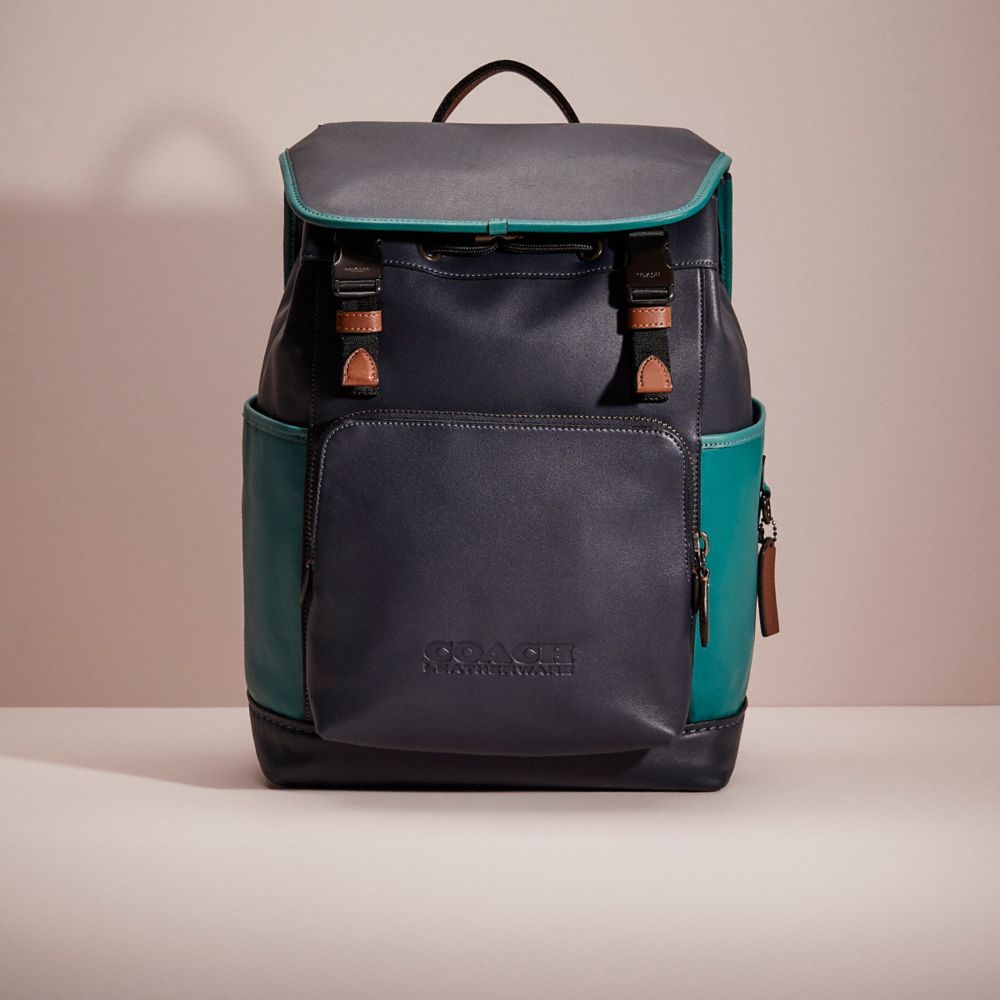 CH056 - Restored League Flap Backpack In Colorblock JI/Ocean Multi