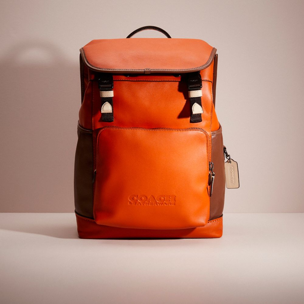 CH056 - Restored League Flap Backpack In Colorblock JI/Spice Orange Multi