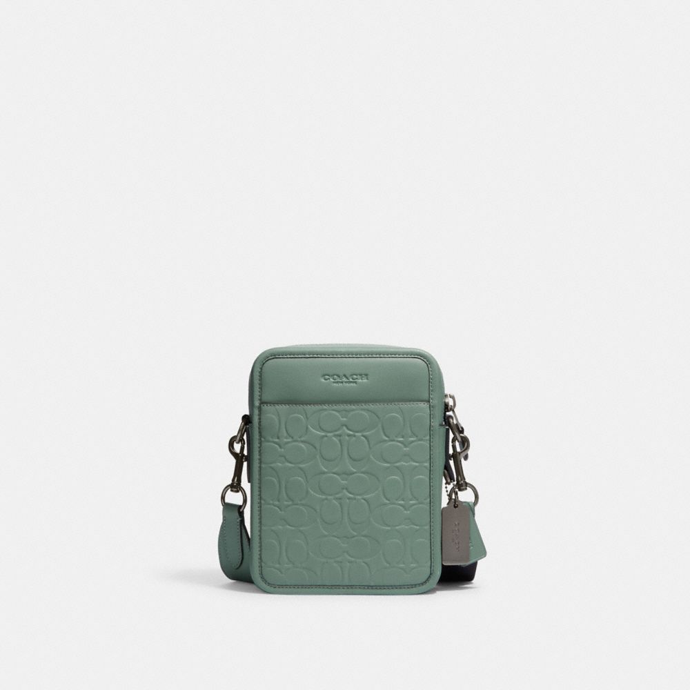 COACH CH060 Sullivan Crossbody In Signature Leather Gunmetal/Sage