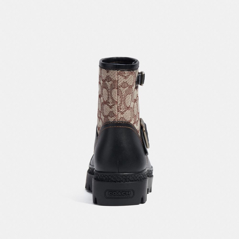 經典 SIGNATURE 緹花面料騎士靴