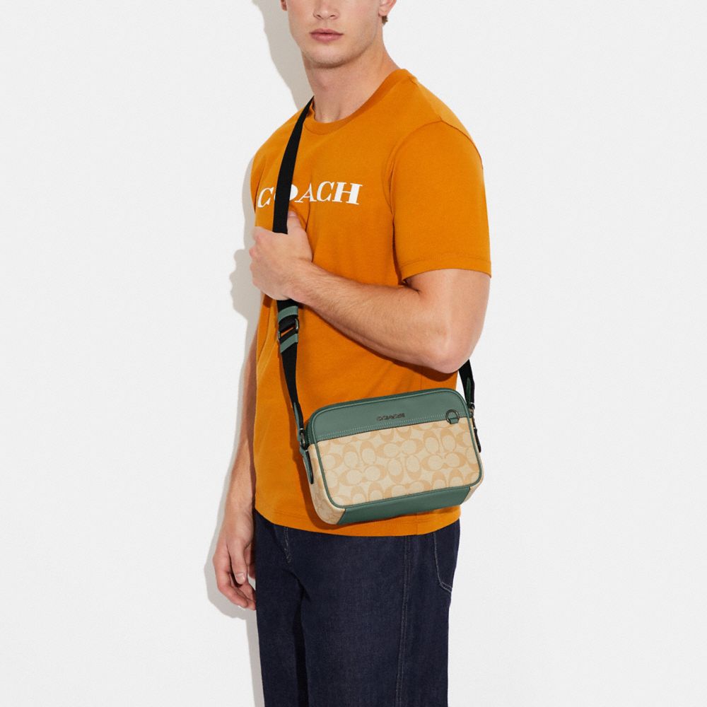 GRAHAM CROSSBODY IN COLORBLOCK SIGNATURE CANVAS