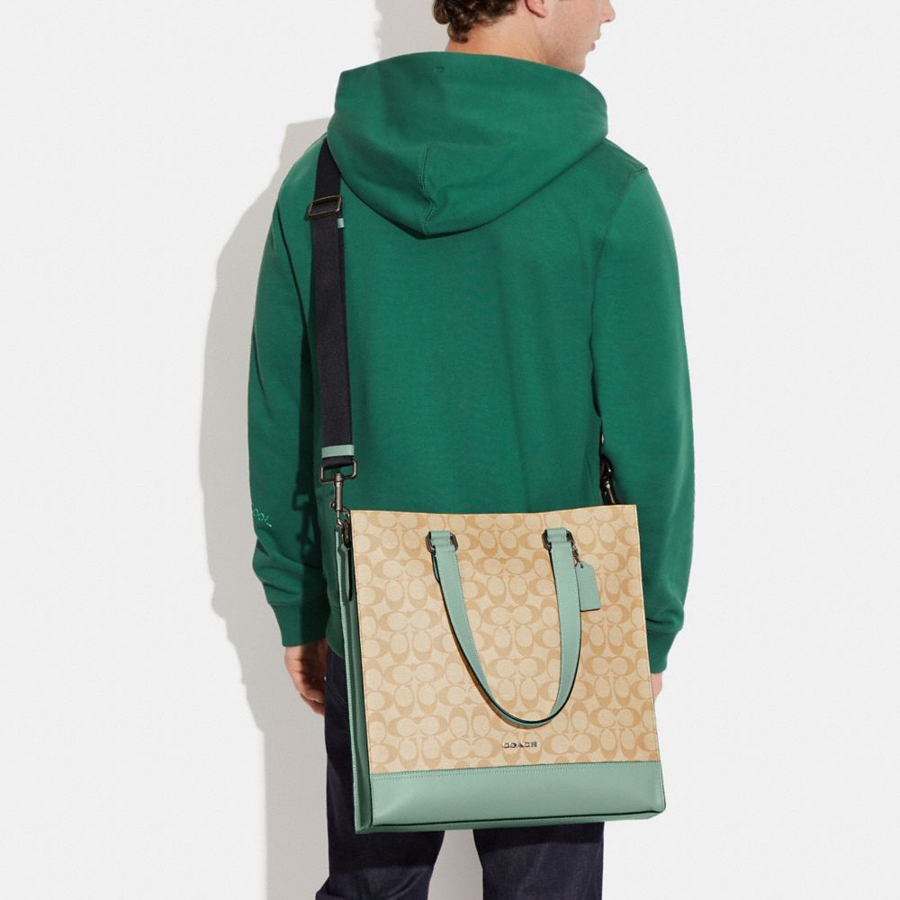 GRAHAM STRUCTURED TOTE IN COLORBLOCK SIGNATURE CANVAS