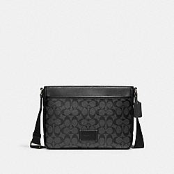 District Crossbody In Signature Canvas - CH078 - Gunmetal/Charcoal/Black