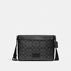 COACH CH078 District Crossbody In Signature Canvas GUNMETAL/CHARCOAL/BLACK