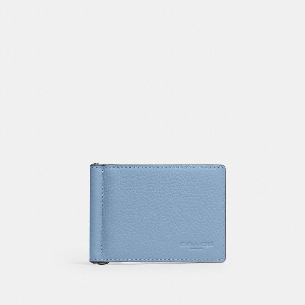 Slim Money Clip Billfold Wallet - CH090 - Gunmetal/Cornflower