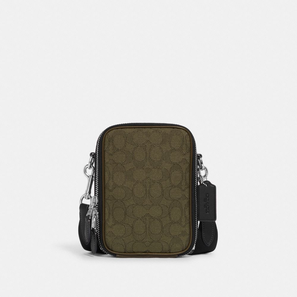 Stanton Crossbody In Signature Jacquard - CH097 - Silver/Olive Drab/Utility Green