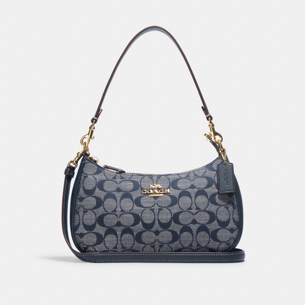 COACH CH139 Teri Shoulder Bag In Signature Chambray GOLD/DENIM MULTI