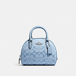 COACH CH140 Sydney Satchel In Signature Chambray SILVER/CORNFLOWER MULTI