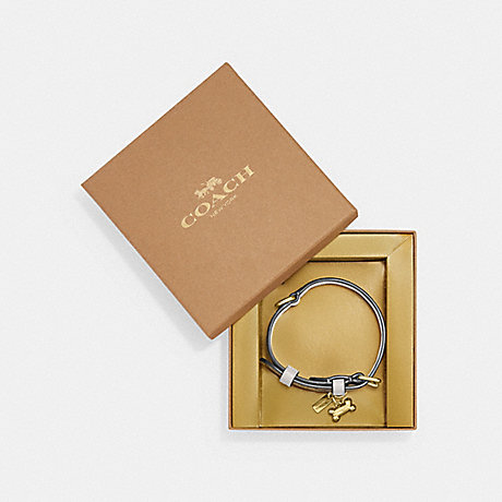 COACH CH144 Boxed Small Pet Collar In Signature Canvas Gold/Light-Khaki-Chalk