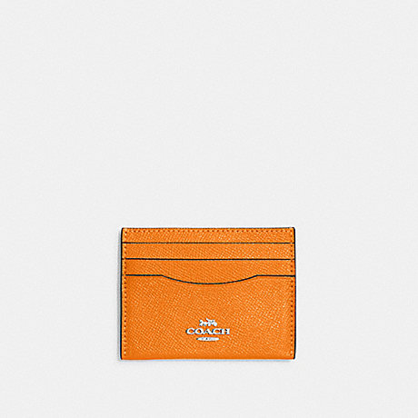 COACH CH145 Slim Id Card Case Silver/Bright-Mandarin