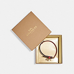 COACH CH146 Boxed Medium Pet Collar In Signature Canvas IM/BROWN BLACK/RED APPLE
