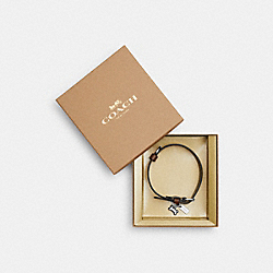 COACH CH146 Boxed Medium Pet Collar In Signature Canvas SILVER/KHAKI SADDLE