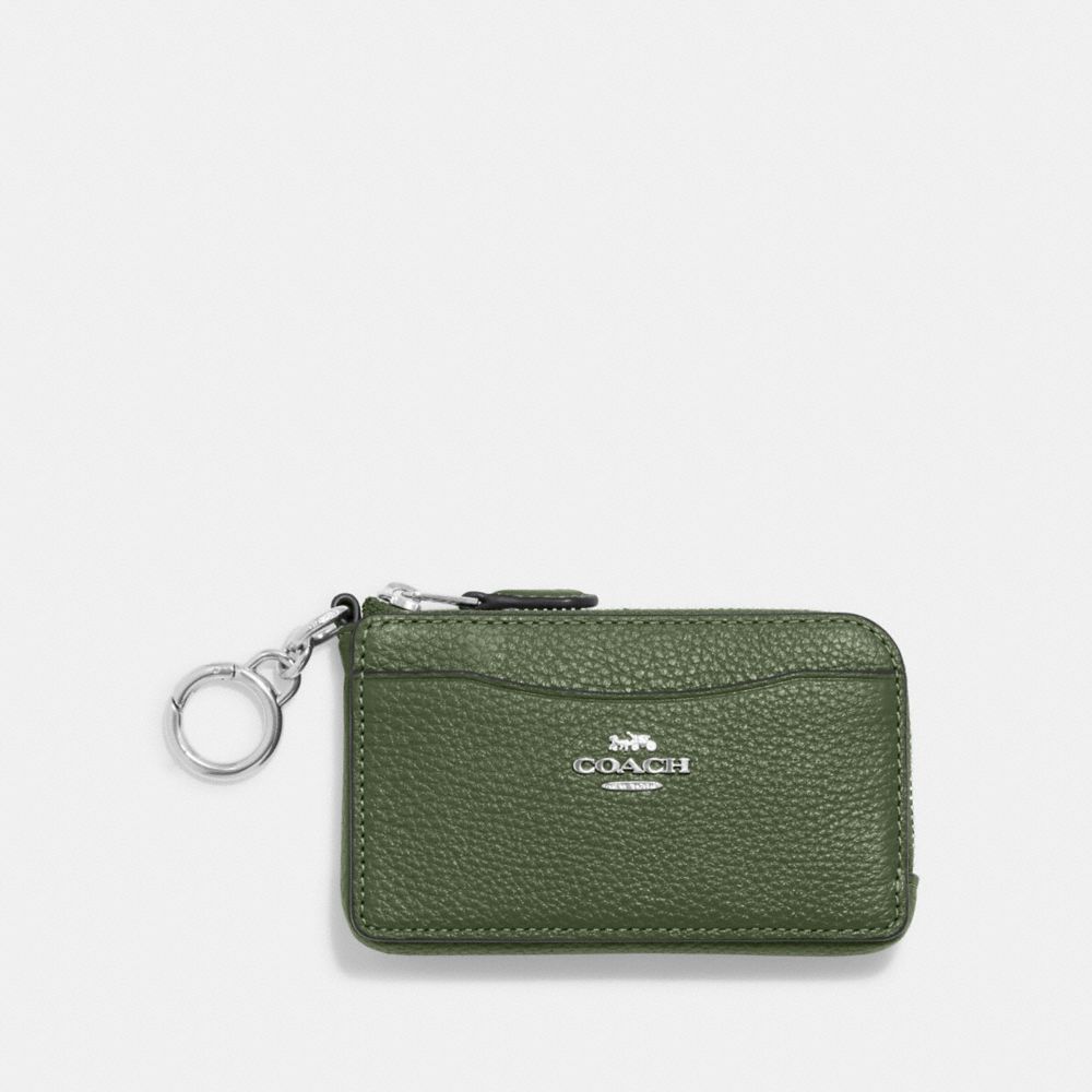 COACH CH162 Multifunction Card Case SILVER/DARK SAGE