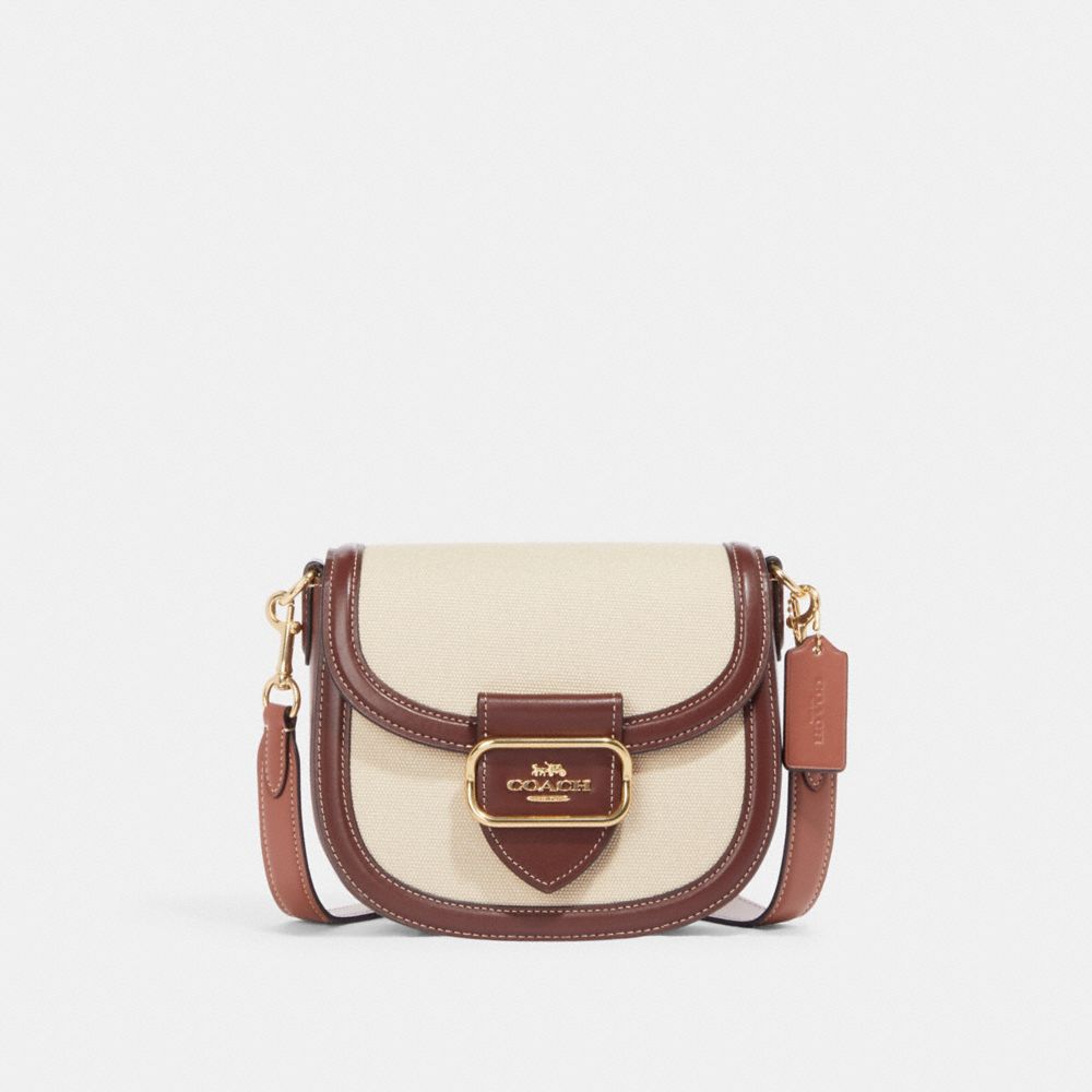 COACH CH183 Morgan Saddle Bag GOLD/NATURAL MULTI